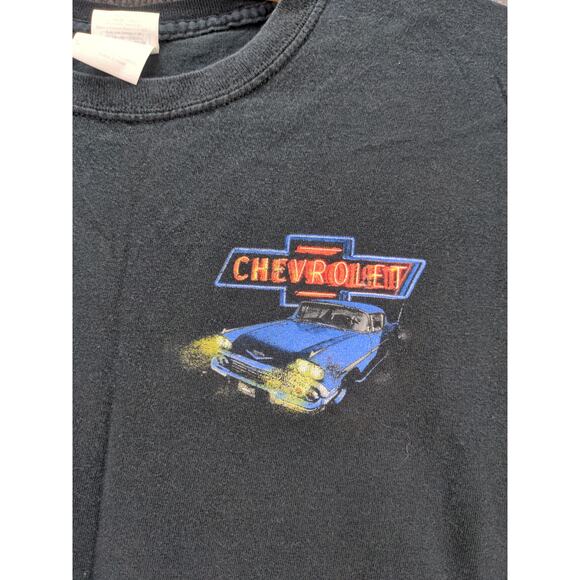 Mens Chevrolet Lost in the 50's T Shirt Size L Black Graphic Logo - Picture 13 of 13